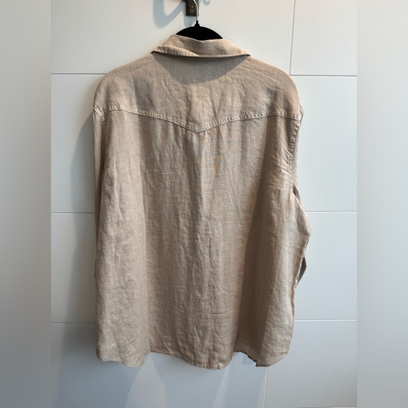 Sundance Pearl Snap Linen Western Style Shirt-Tan/Beige-XL-NWT High Quality - Picture 2 of 4